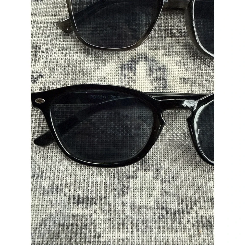Set Of 2 +1.60  Reading Sunglasses Set Includes 2 Pairs - Black & Tortoise Shell